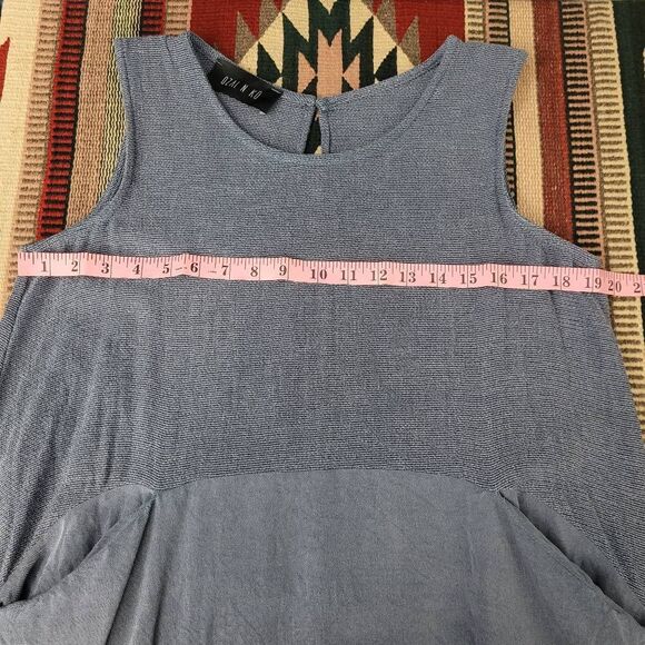 Ozai N Ku Asymmetrical Sleeveless Dress Sz S Oversized Lagenlook Minimalist - Picture 6 of 7